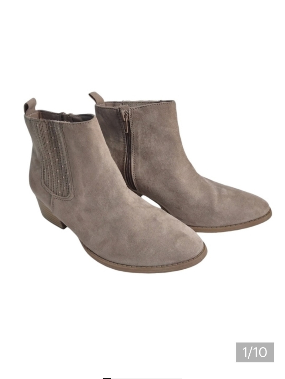 LC Lauren Conrad Women's Taupe Embellished Ankle Boots Size 7M